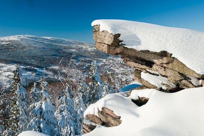 Panorama Stogu Izerskiego  zima w górach Centrum Rehabilitacji Czerniawa